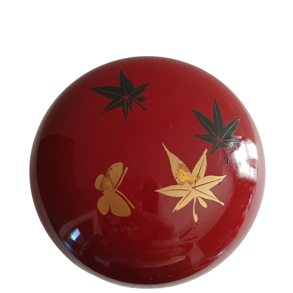 Vintage Hanae Mori Chiki Chic Round Trinket Box Bowl + Lid Gold Butterfly - Picture 2 of 9